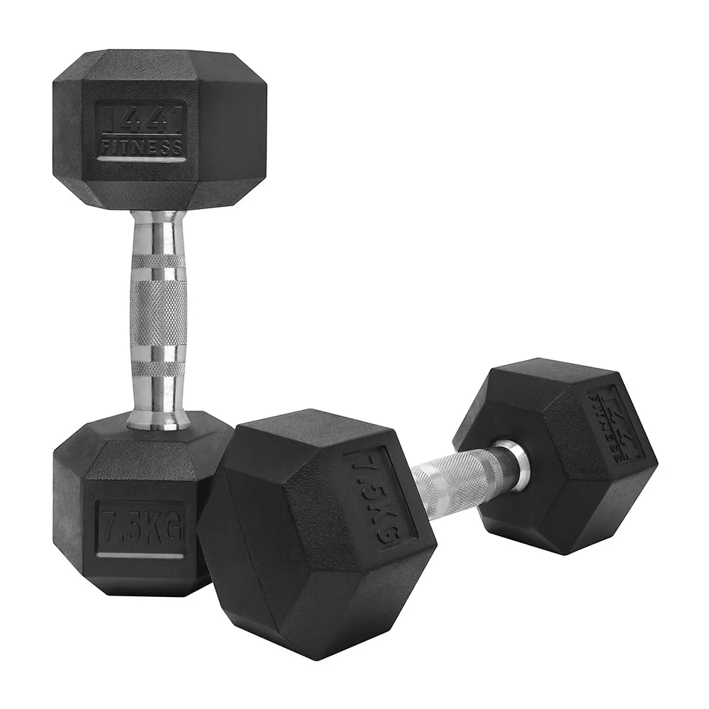 1441 Fitness Rubber Hex Dumbbells - 2.5 Kg - 50 Kg