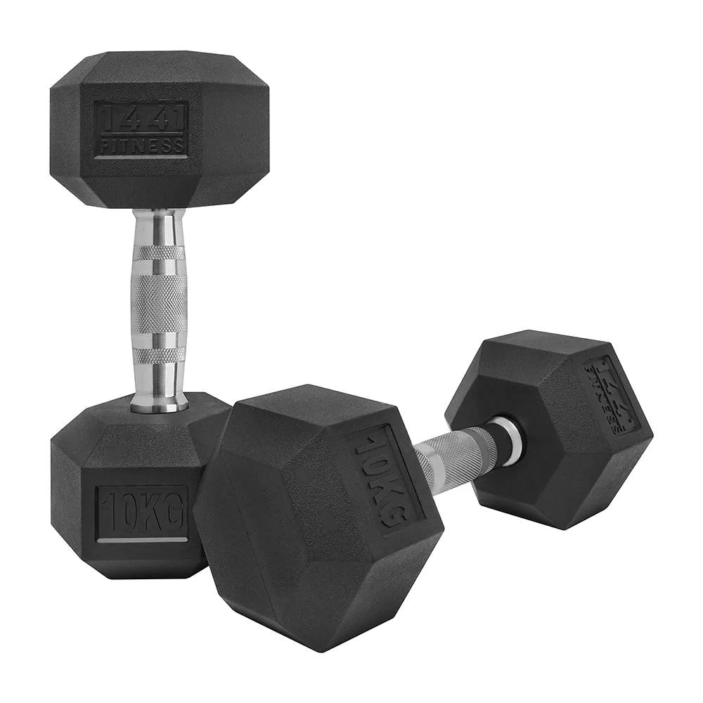 1441 Fitness Rubber Hex Dumbbells - 2.5 Kg - 50 Kg