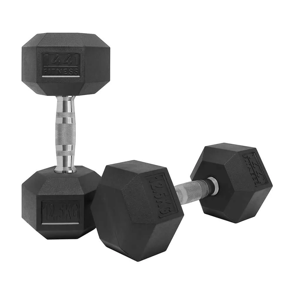 1441 Fitness Rubber Hex Dumbbells - 2.5 Kg - 50 Kg
