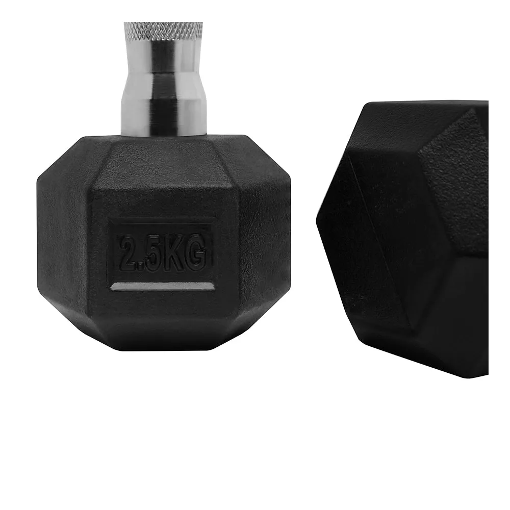 1441 Fitness Rubber Hex Dumbbells - 2.5 Kg - 50 Kg