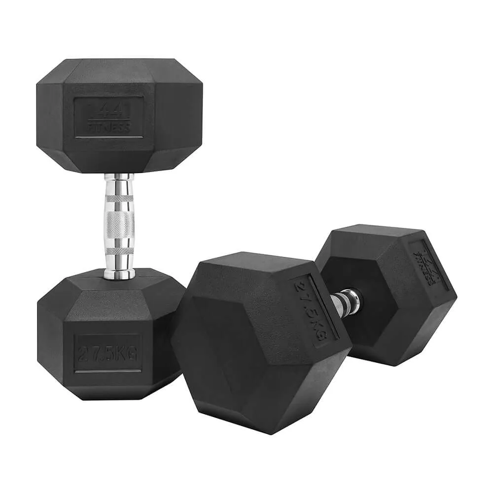 1441 Fitness Rubber Hex Dumbbells - 2.5 Kg - 50 Kg