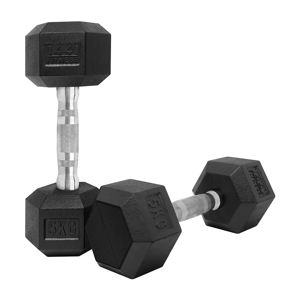 1441 Fitness Rubber Hex Dumbbells - 2.5 Kg - 50 Kg