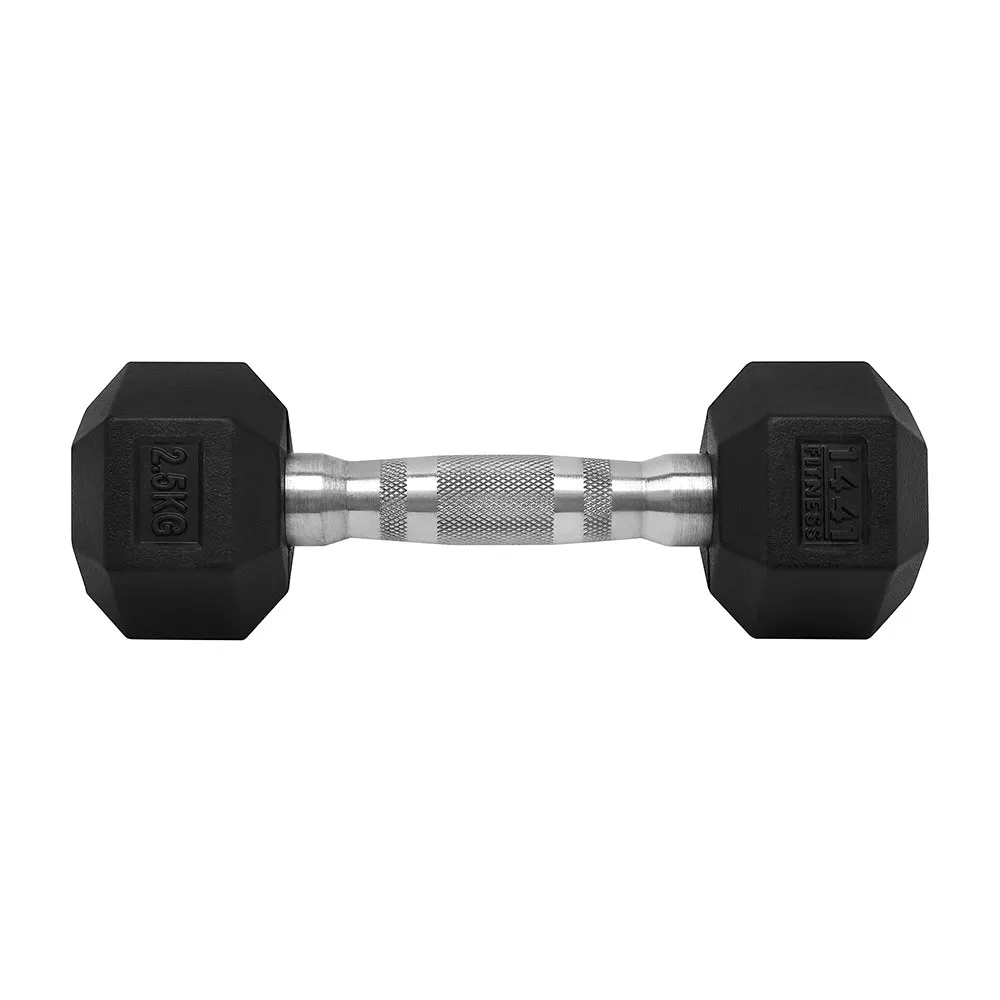 1441 Fitness Rubber Hex Dumbbells - 2.5 Kg - 50 Kg