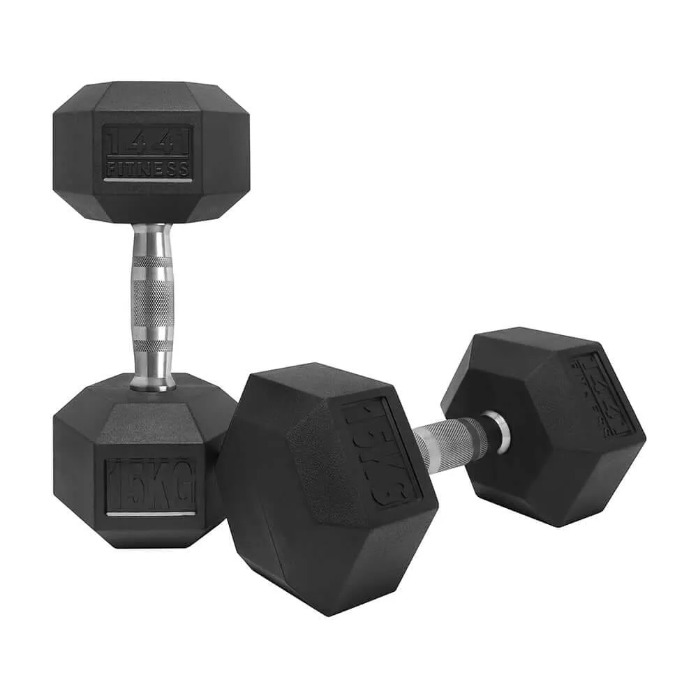 1441 Fitness Rubber Hex Dumbbells - 2.5 Kg - 50 Kg