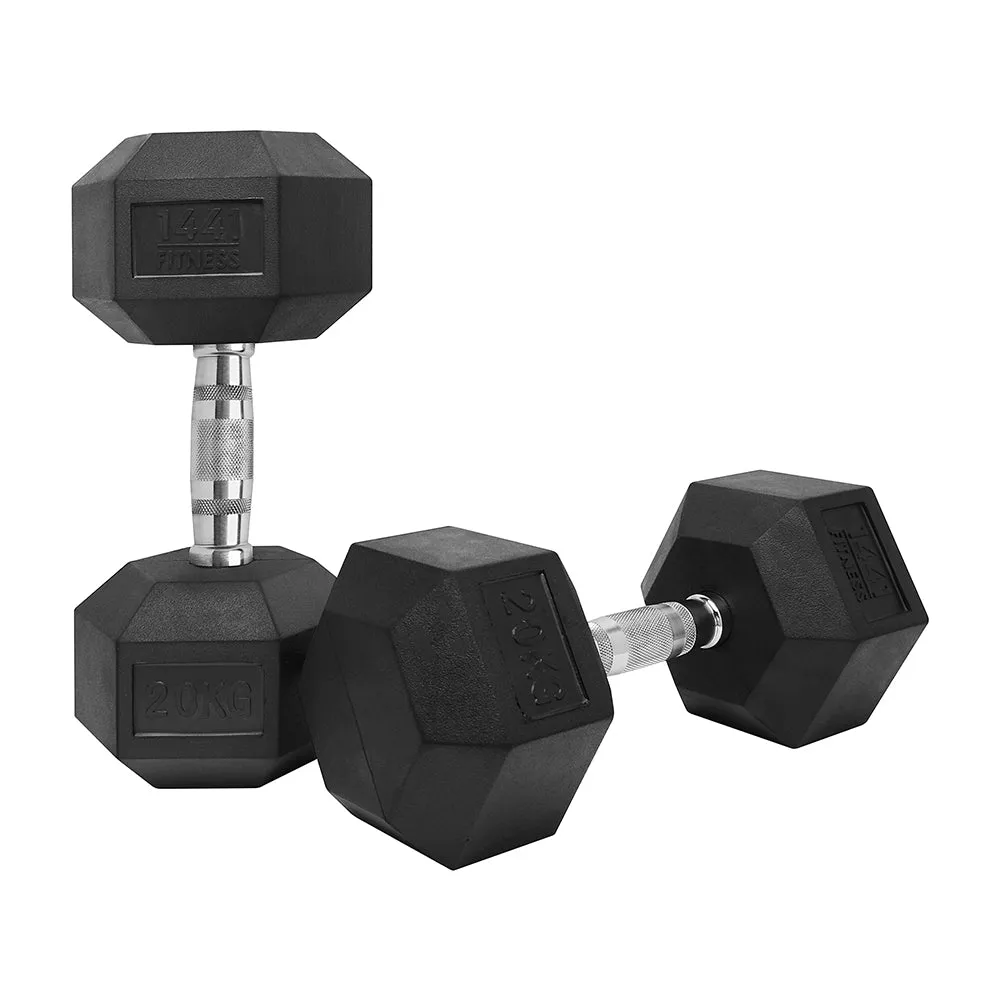 1441 Fitness Rubber Hex Dumbbells - 2.5 Kg - 50 Kg