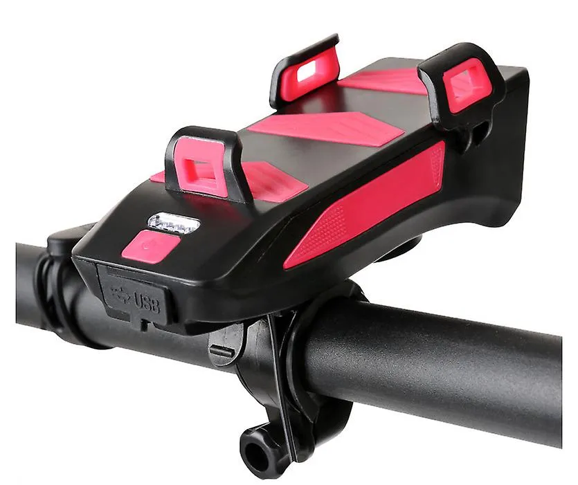 2000mah black 4 in 1 waterproof bicycle light, bike phone holder, cycle bell, mobile phone power bank AZ22467
