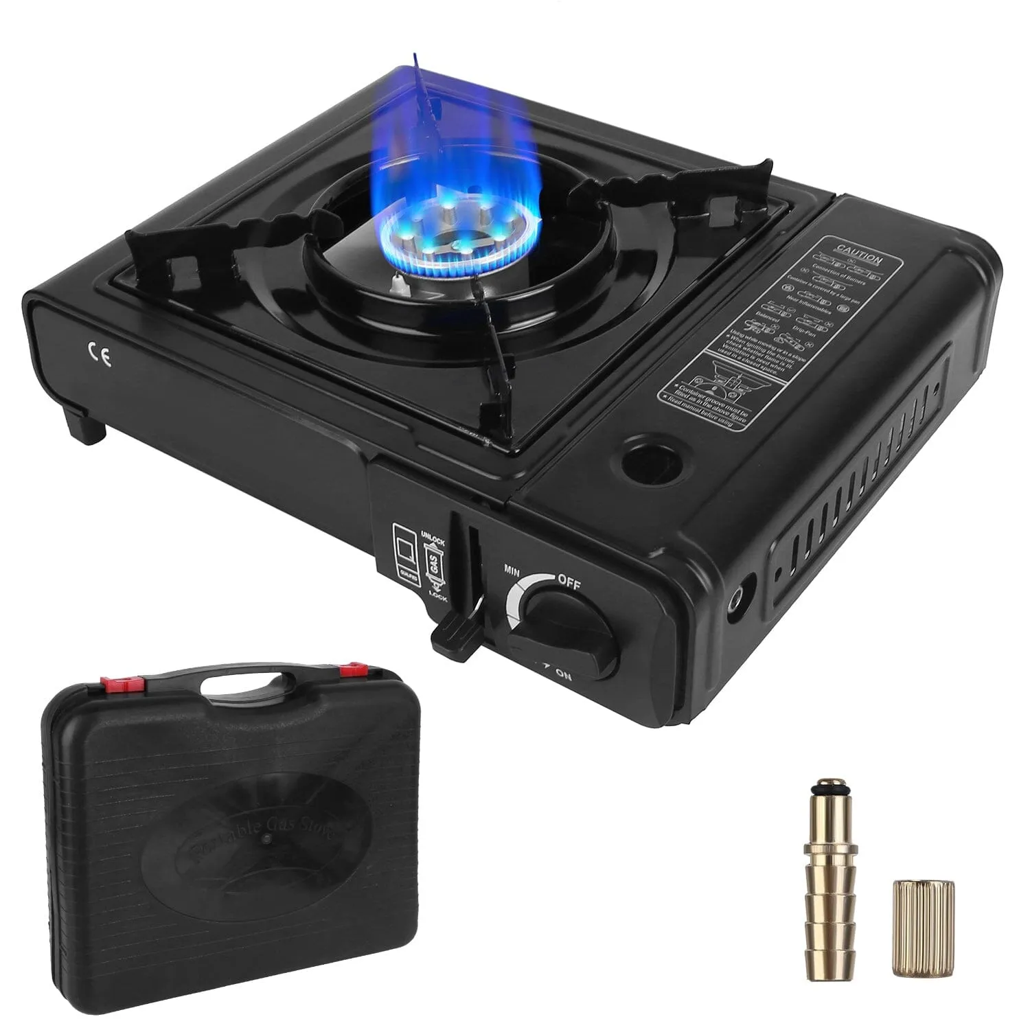 3300W Portable Camping Stove Butane Canister Dual Fuel Burner