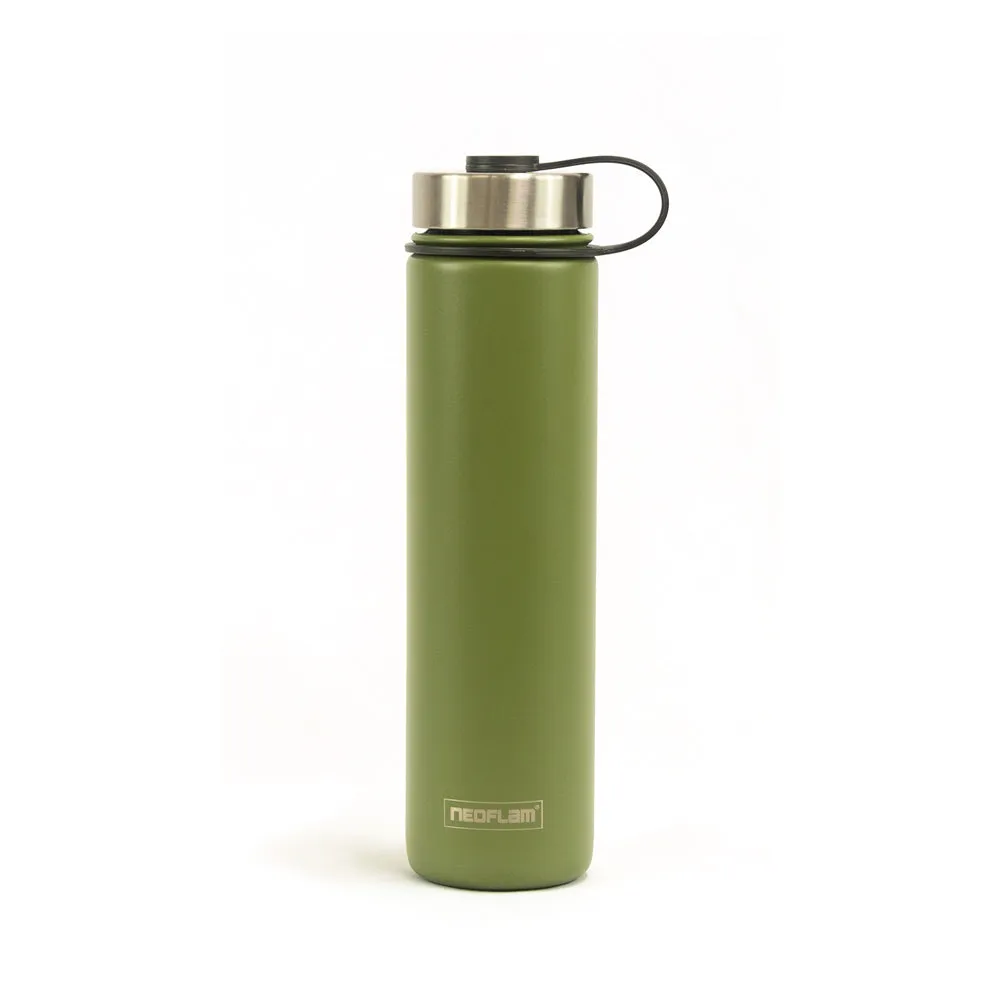750ml Neoflam Skinny Stainless Steel Double Walled and Vacuum Insulated Water Bottle Green Jade