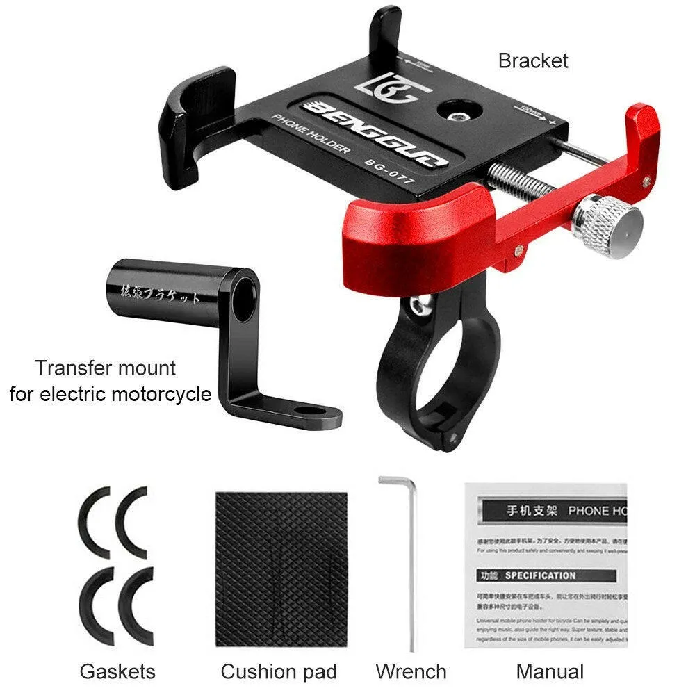 Aluminium Alloy Bicycle Mobile Phone Holder 360¡ã Rotation Adjustable Motorcycle Phone Mount for Mountain Bike Road Bicycle