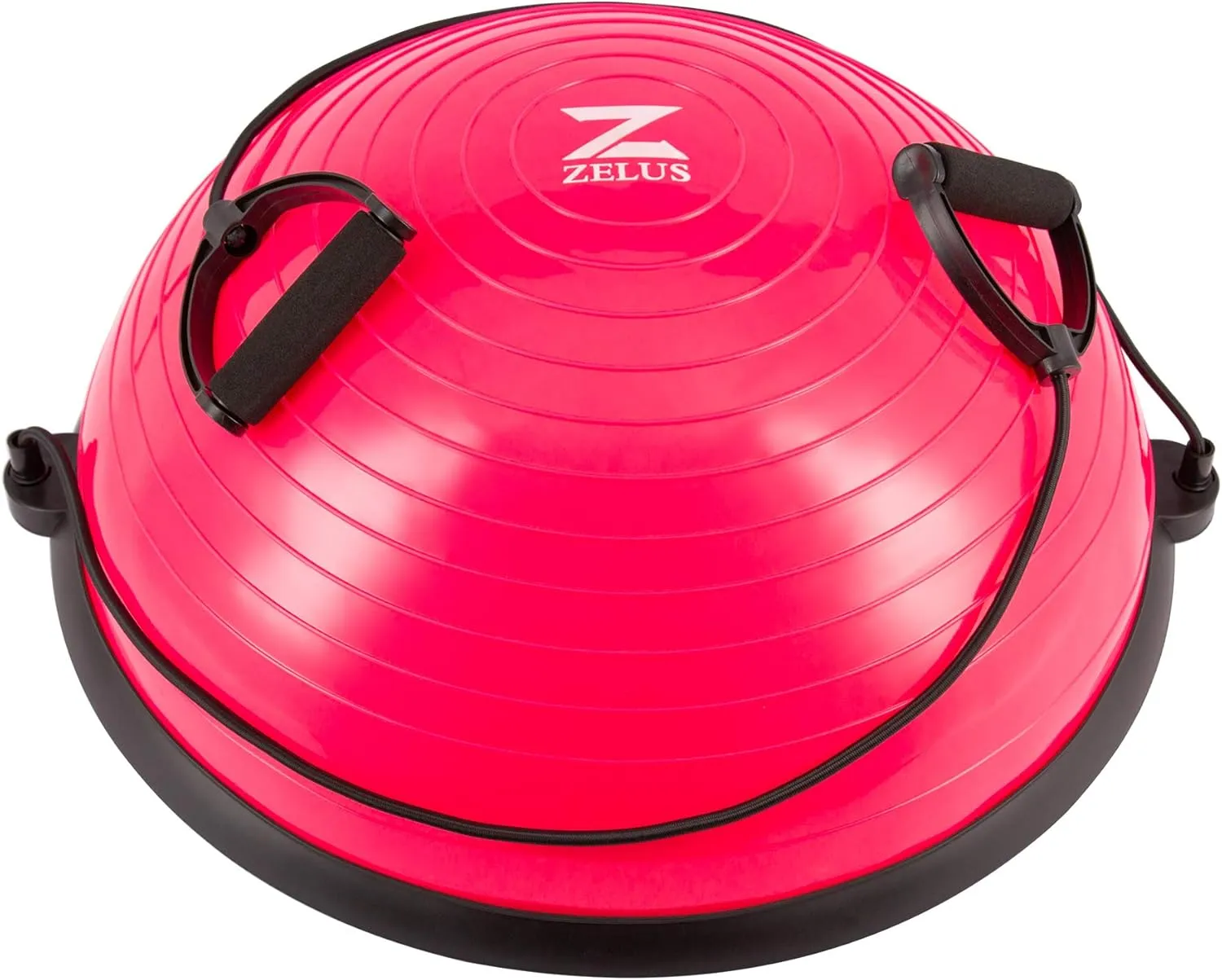 Balance Ball Trainer with Resistance Bands and Foot Pump, Inflatable Yoga Ball for Home Gym Workouts, 23 Inch Exercise Half Ball for Balance Training Core Strength Fitness More, 330Lb Cap