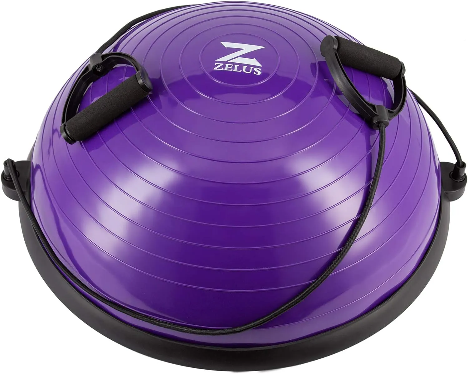 Balance Ball Trainer with Resistance Bands and Foot Pump, Inflatable Yoga Ball for Home Gym Workouts, 23 Inch Exercise Half Ball for Balance Training Core Strength Fitness More, 330Lb Cap