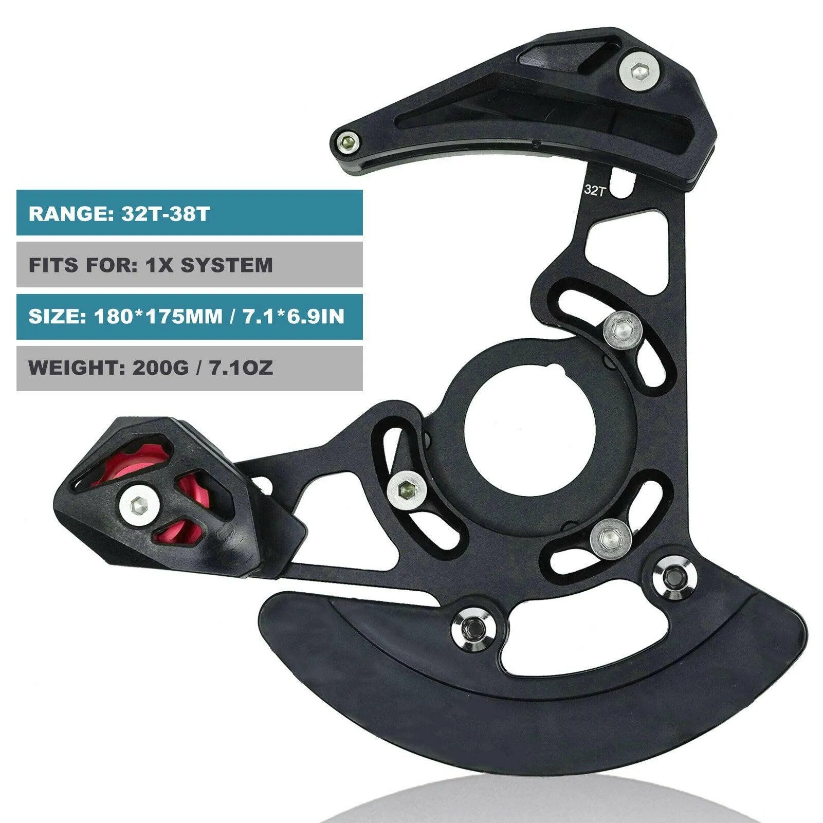 Bike Chain Guide 32-38T Single Disc 1X System Chain Guide for Mountain Bike Road Bicycle