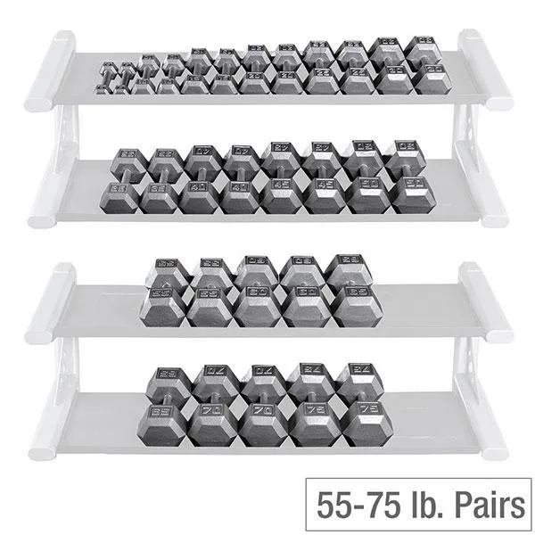 Body-Solid Cast Iron Hex Dumbbell 55-75LBS