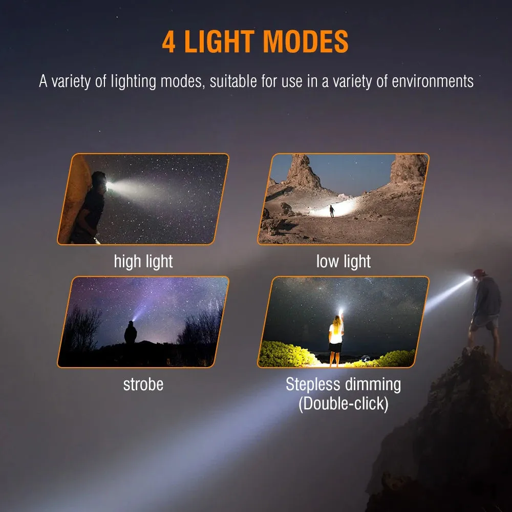 BORUiT V5 LED 1000LM Headlamp 3-Mode Waterproof Flashlight Use 18650 Battery Head Torch Camping Hunting Powerful Headlight