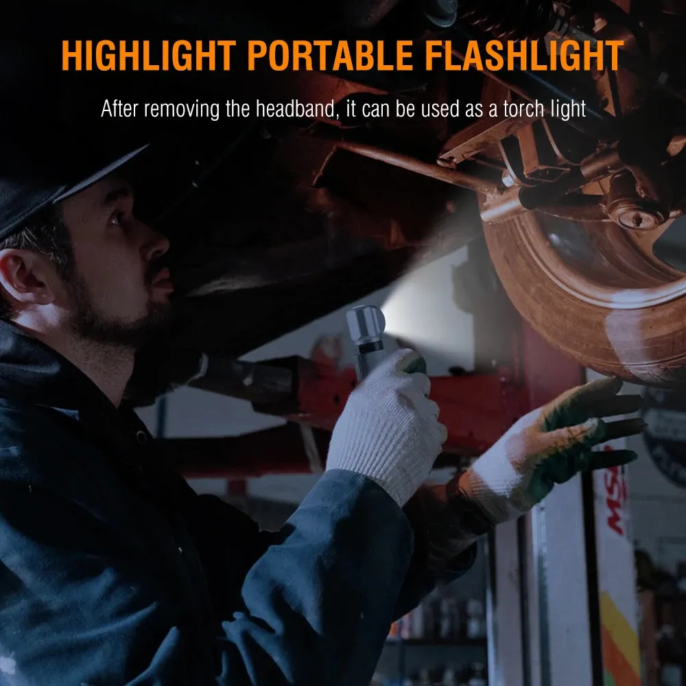 BORUiT V5 LED 1000LM Headlamp 3-Mode Waterproof Flashlight Use 18650 Battery Head Torch Camping Hunting Powerful Headlight