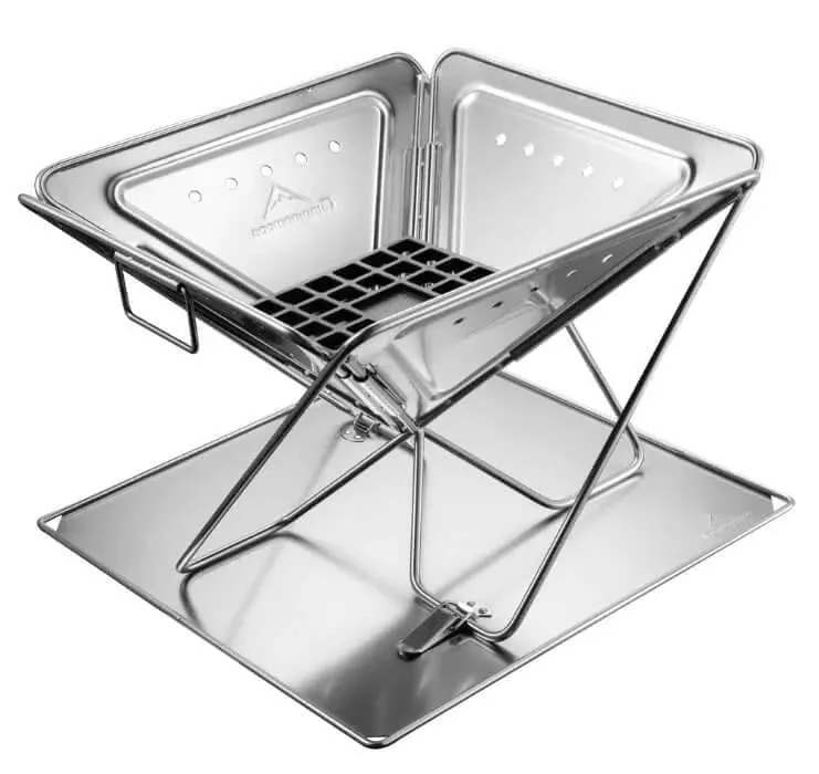 Campingmoon Stainless Steel Foldable Grill with Carrying Bag MT-035