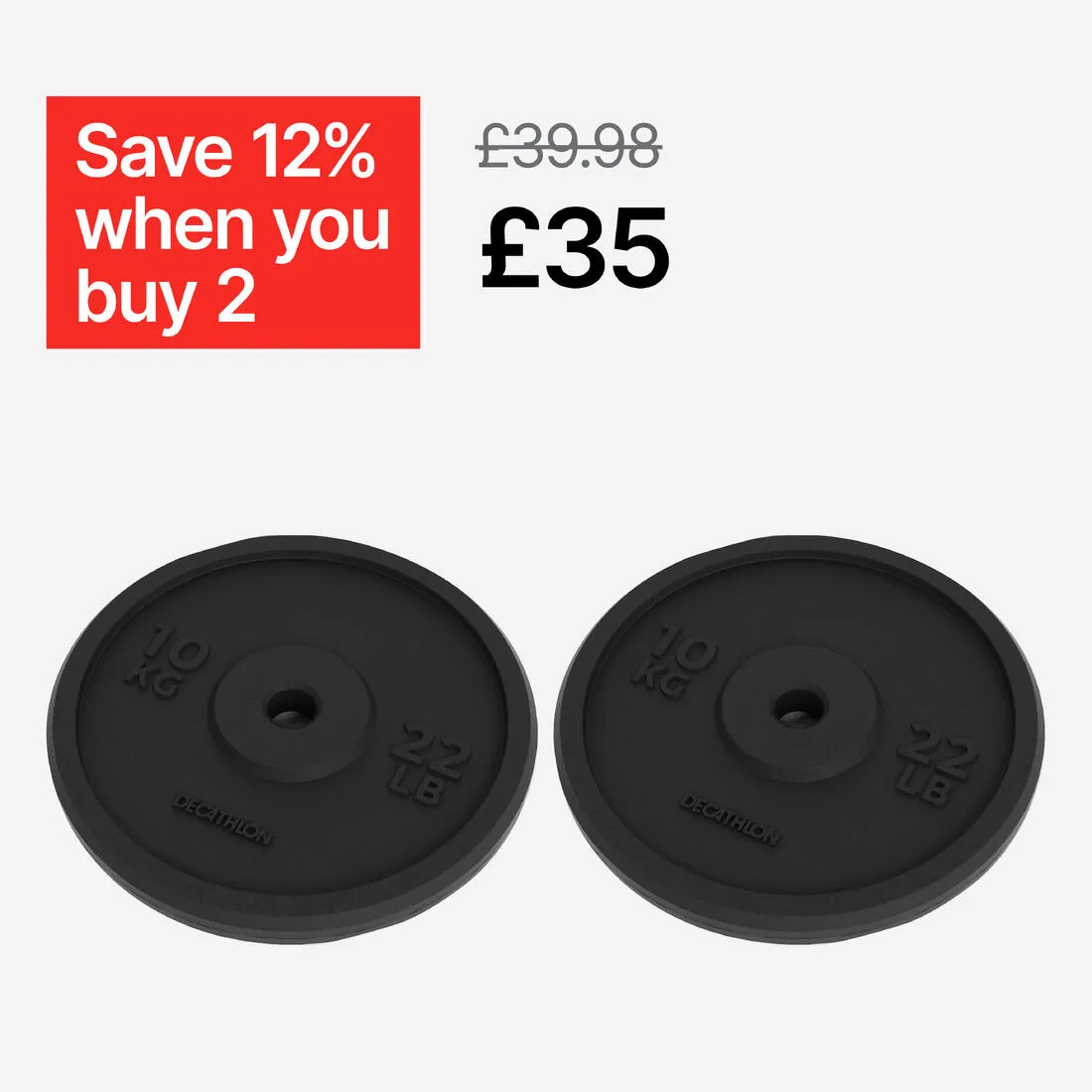 Cast Iron Weight Training Disc Weight 10 kg 28 mm