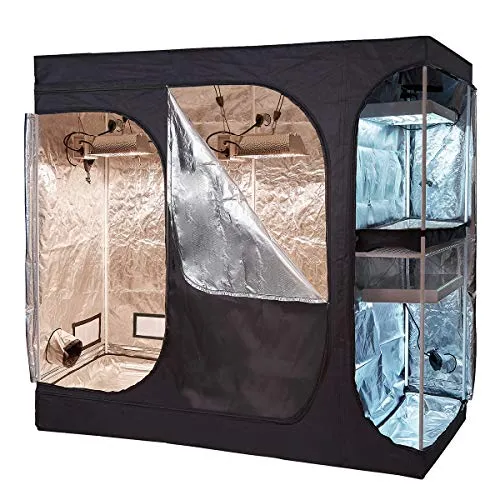 cdmall 108''x48''x80'' Grow Tent 2-in-1 Lodge Propagation and Flower Hydroponic Indoor Plants Dark Room (108''x48''x80'' Grow Tent)