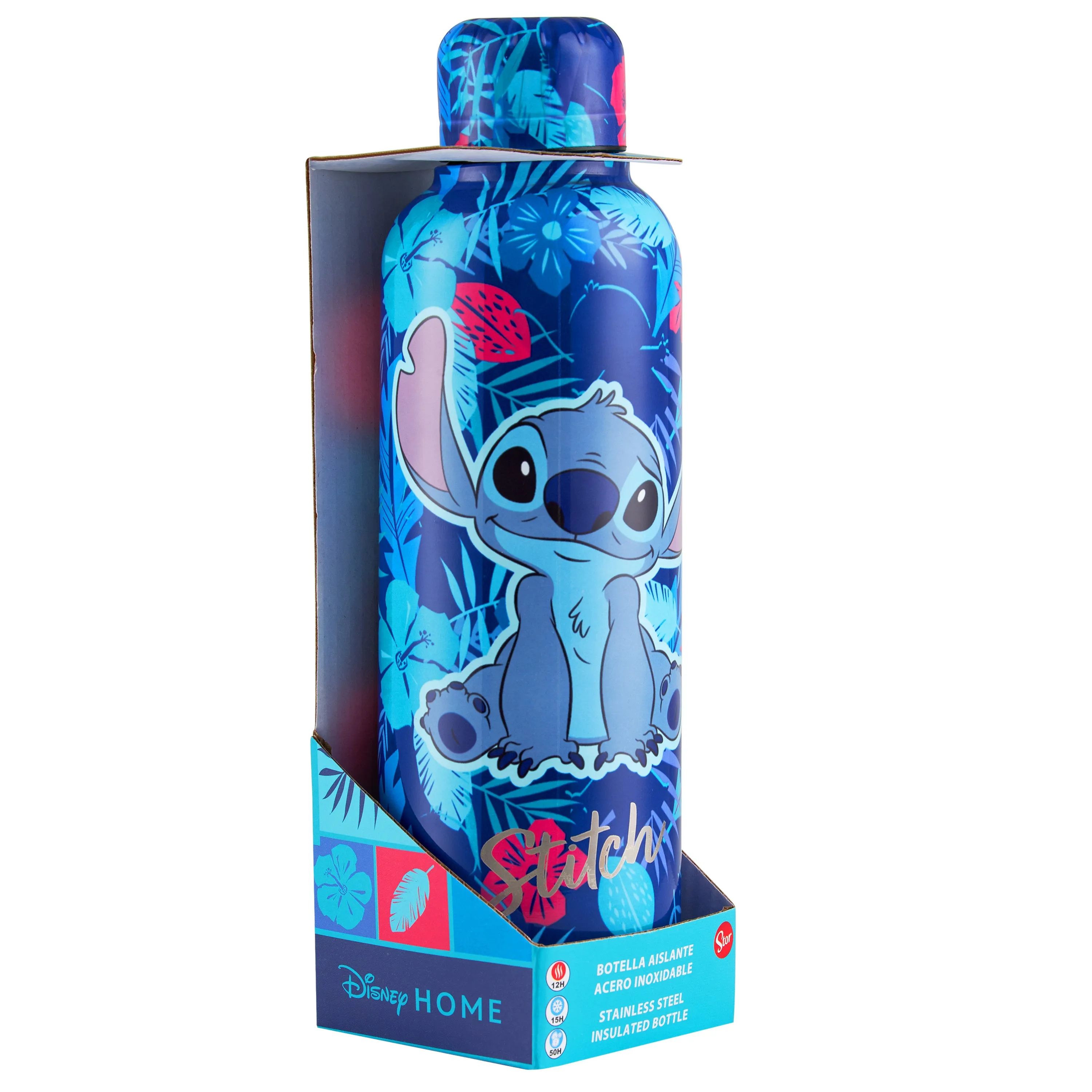 Disney Stitch Insulated Water Bottle - 515ml Stainless Steel Metal Drinks Bottle