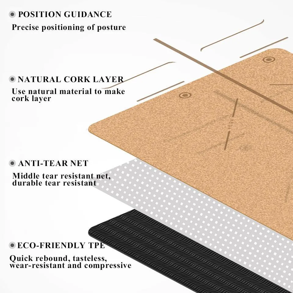 Eco-Friendly Cork Yoga Mat/Block - Non-Slip, Natural and Durable