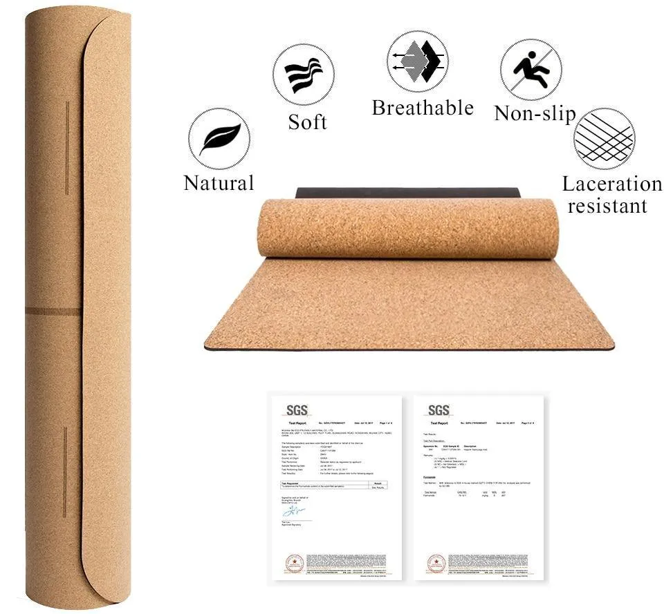 Eco-Friendly Cork Yoga Mat/Block - Non-Slip, Natural and Durable