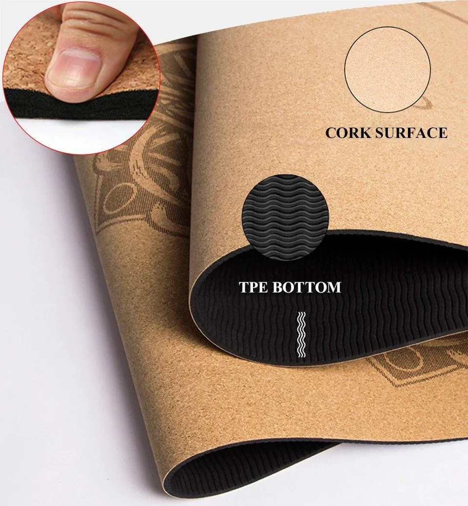 Eco-Friendly Cork Yoga Mat/Block - Non-Slip, Natural and Durable