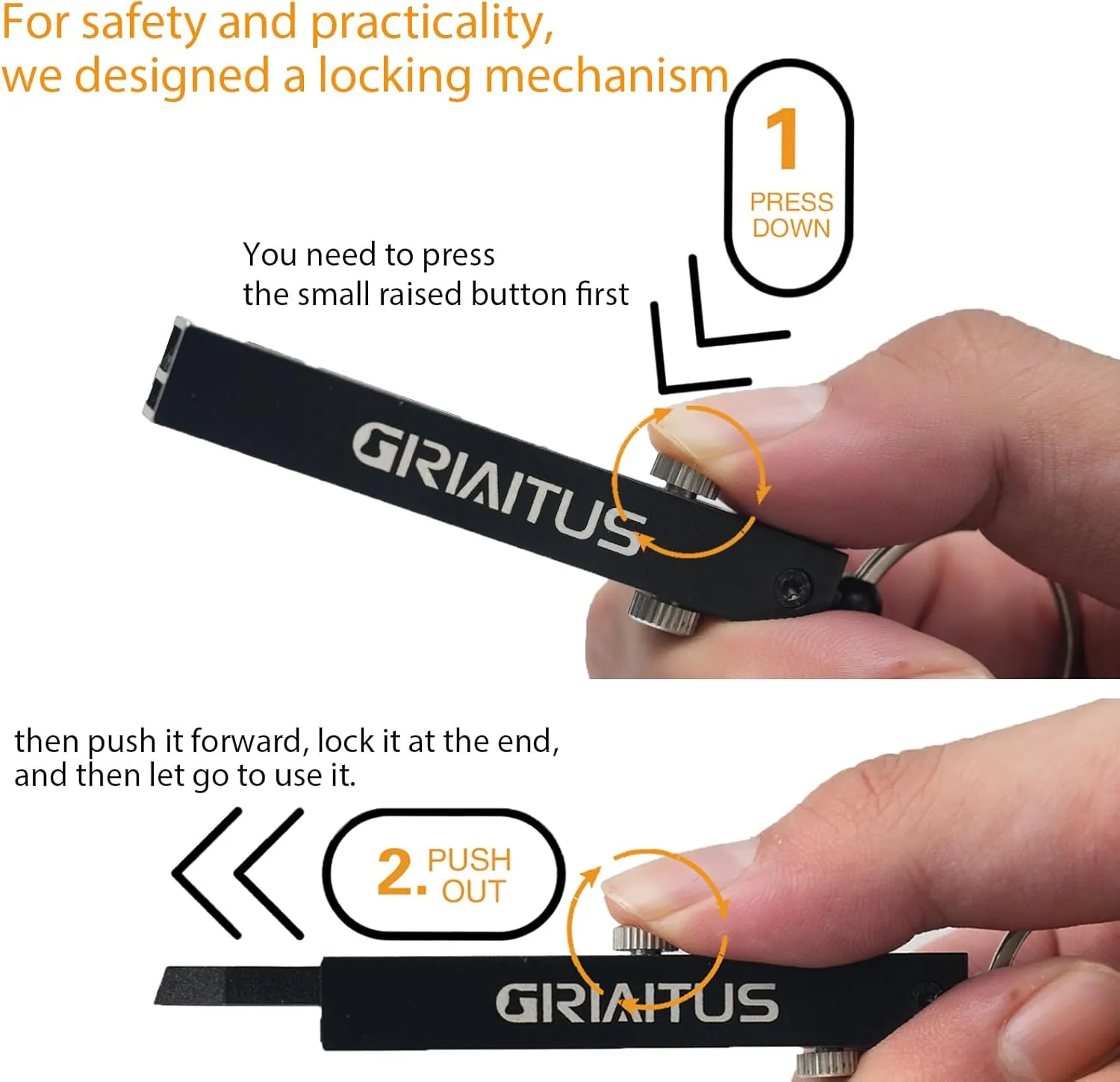 EDC Tweezers Precision Pocket Knife 2 in1 Keychain Multitool Knives Retractable Premium Anti-Static for Splinters, Craft, Jewelry, Soldering, Outdoor, Laboratory Work (Silver)