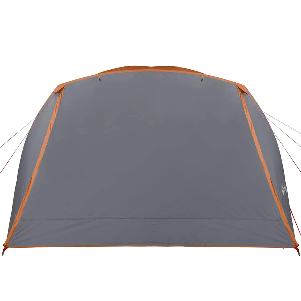 Family Tent with Porch 6-Person Grey and Orange Waterproof