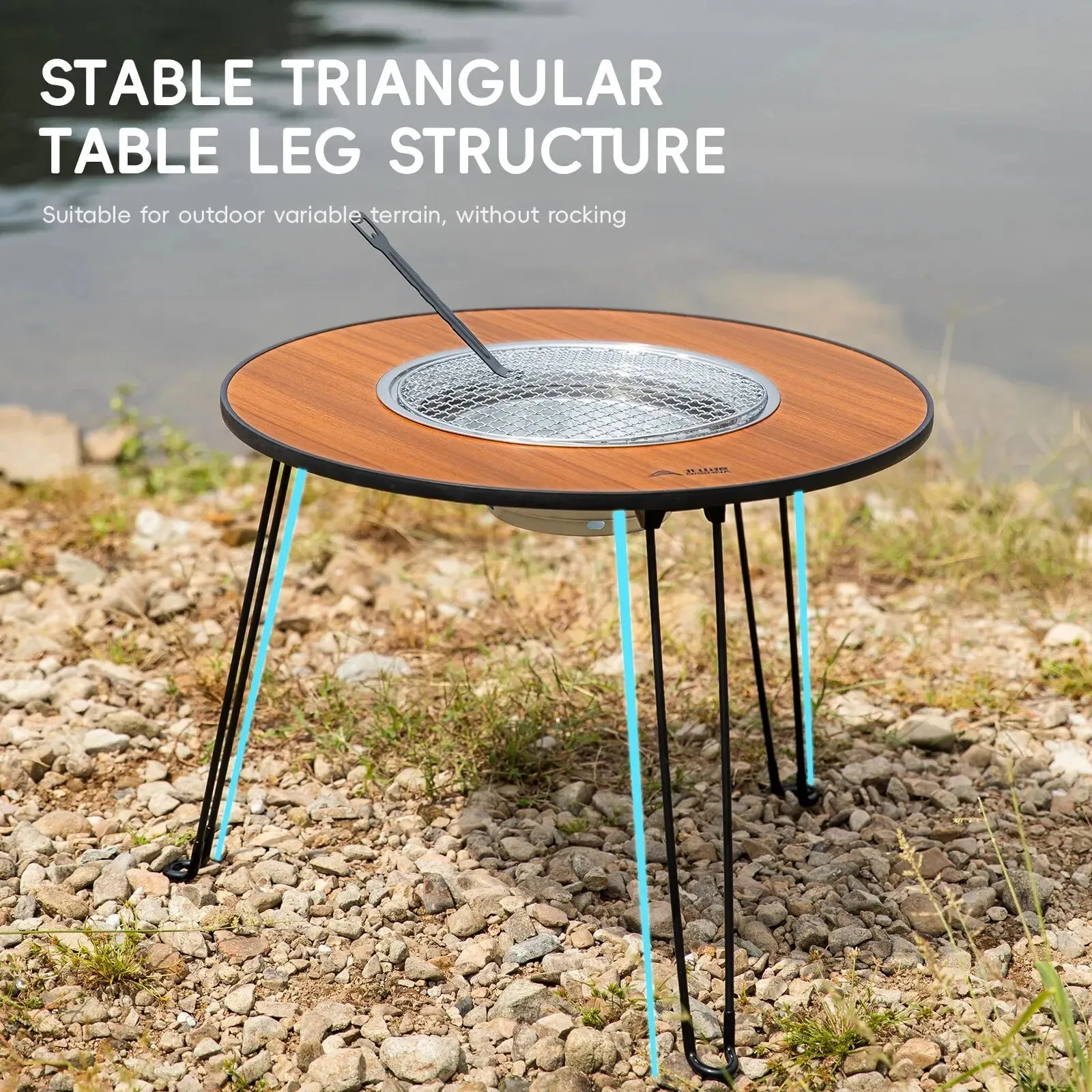 Folding Barbecue Round Table Stove Portable
