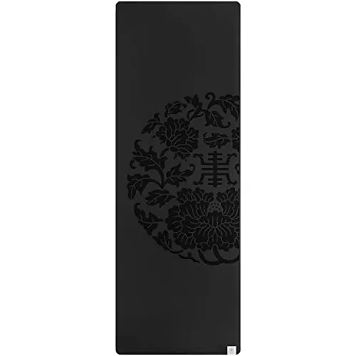 Gaiam Exercise & Fitness Mat - Premium Dry-Grip Thick Non Slip for Hot Yoga, Pilates & Floor Workouts (68"L x 24"W x 5mm) - Black