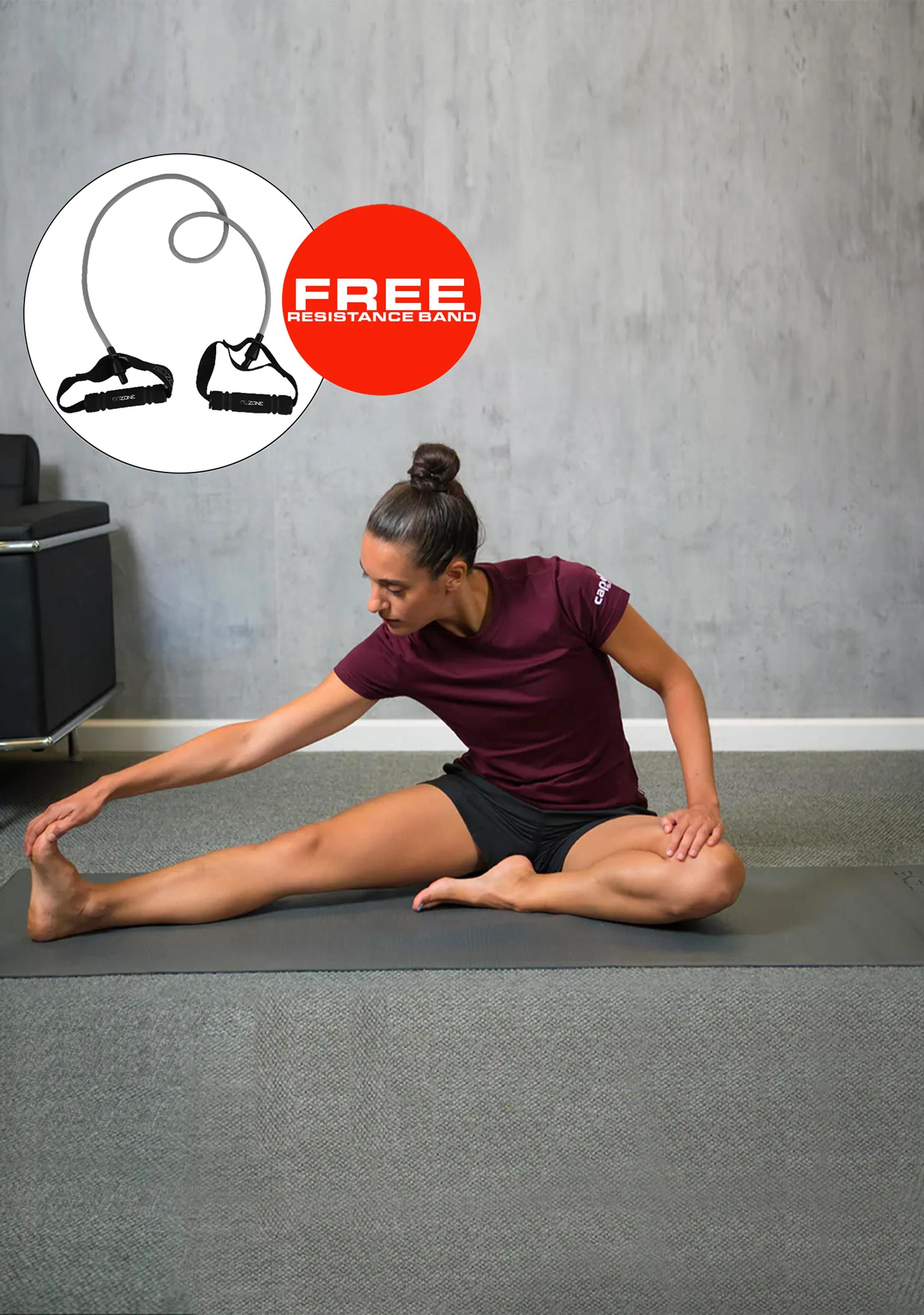 GoZone 3mm Non-Slip Yoga Mat FREE LIGHT RESISTANCE BAND (GZE2065) <br> GZE2043