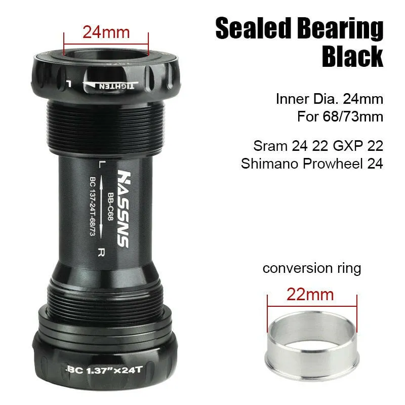 HASSNS Central Movement Bicycle Bottom Bracket Mtb Hollowtech Central Movement Mountain Bike Ceramics BB For Integrated Crankset