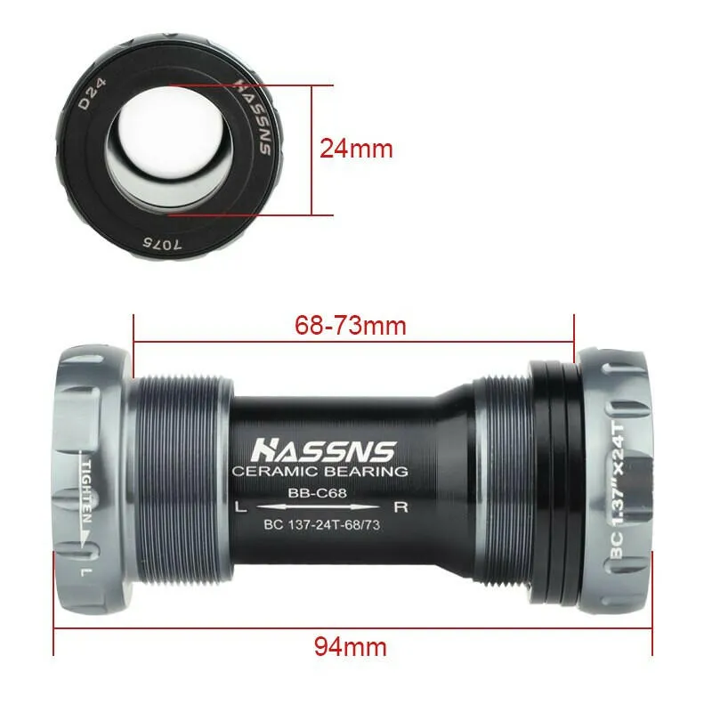 HASSNS Central Movement Bicycle Bottom Bracket Mtb Hollowtech Central Movement Mountain Bike Ceramics BB For Integrated Crankset