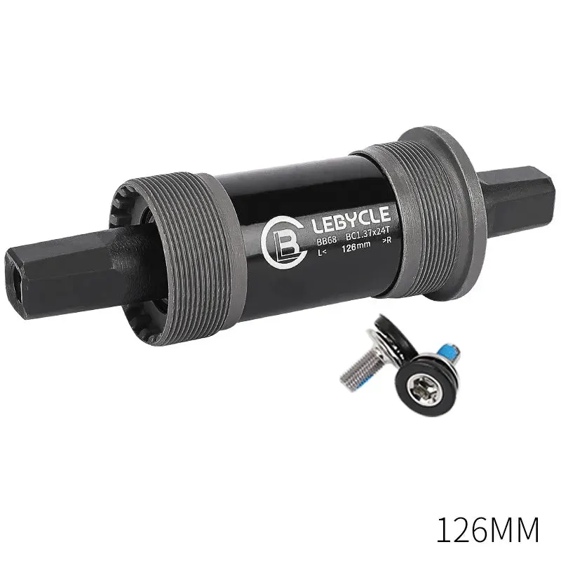 Lebycle Mountain Bicycle Square Bottom Bracket BB68 Threaded Bottom Bracket Bike Hollow Axle 113/120/122.5/124.5/126mm