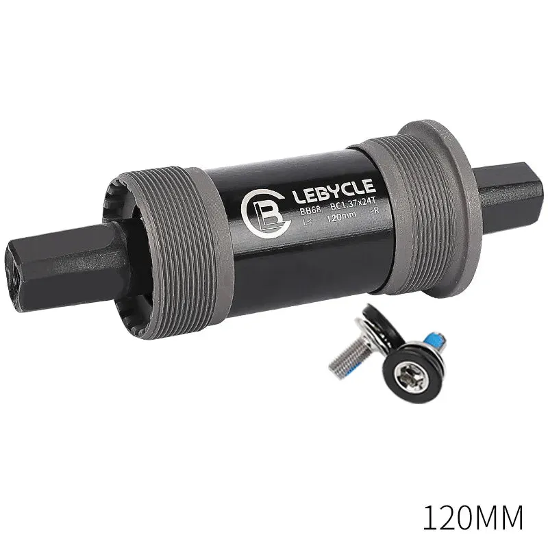 Lebycle Mountain Bicycle Square Bottom Bracket BB68 Threaded Bottom Bracket Bike Hollow Axle 113/120/122.5/124.5/126mm