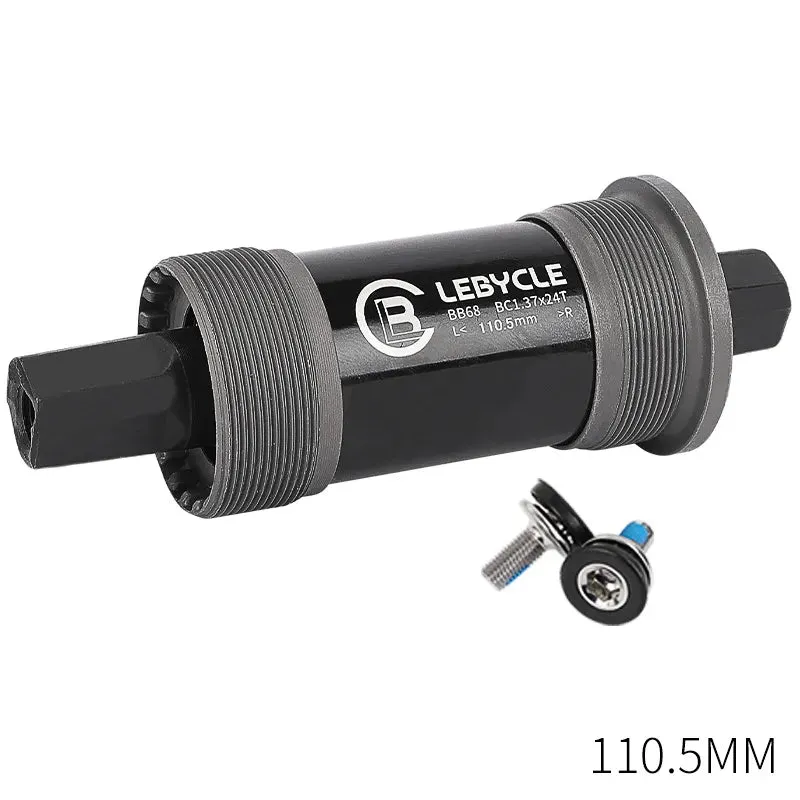 Lebycle Mountain Bicycle Square Bottom Bracket BB68 Threaded Bottom Bracket Bike Hollow Axle 113/120/122.5/124.5/126mm