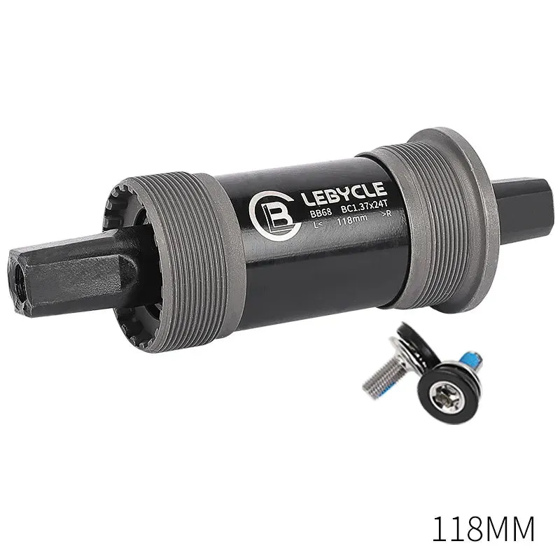 Lebycle Mountain Bicycle Square Bottom Bracket BB68 Threaded Bottom Bracket Bike Hollow Axle 113/120/122.5/124.5/126mm