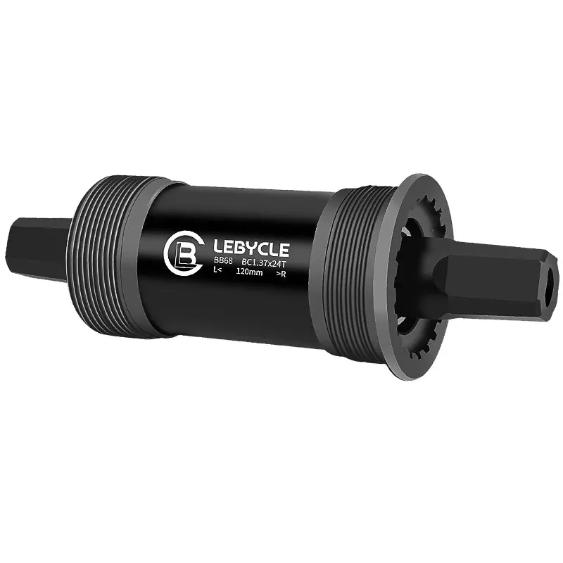 Lebycle Mountain Bicycle Square Bottom Bracket BB68 Threaded Bottom Bracket Bike Hollow Axle 113/120/122.5/124.5/126mm