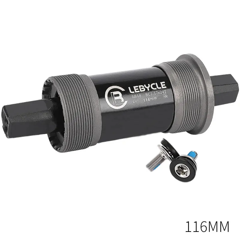 Lebycle Mountain Bicycle Square Bottom Bracket BB68 Threaded Bottom Bracket Bike Hollow Axle 113/120/122.5/124.5/126mm