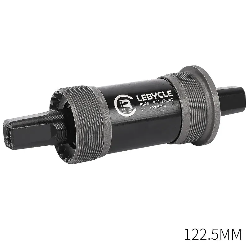 Lebycle Mountain Bicycle Square Bottom Bracket BB68 Threaded Bottom Bracket Bike Hollow Axle 113/120/122.5/124.5/126mm