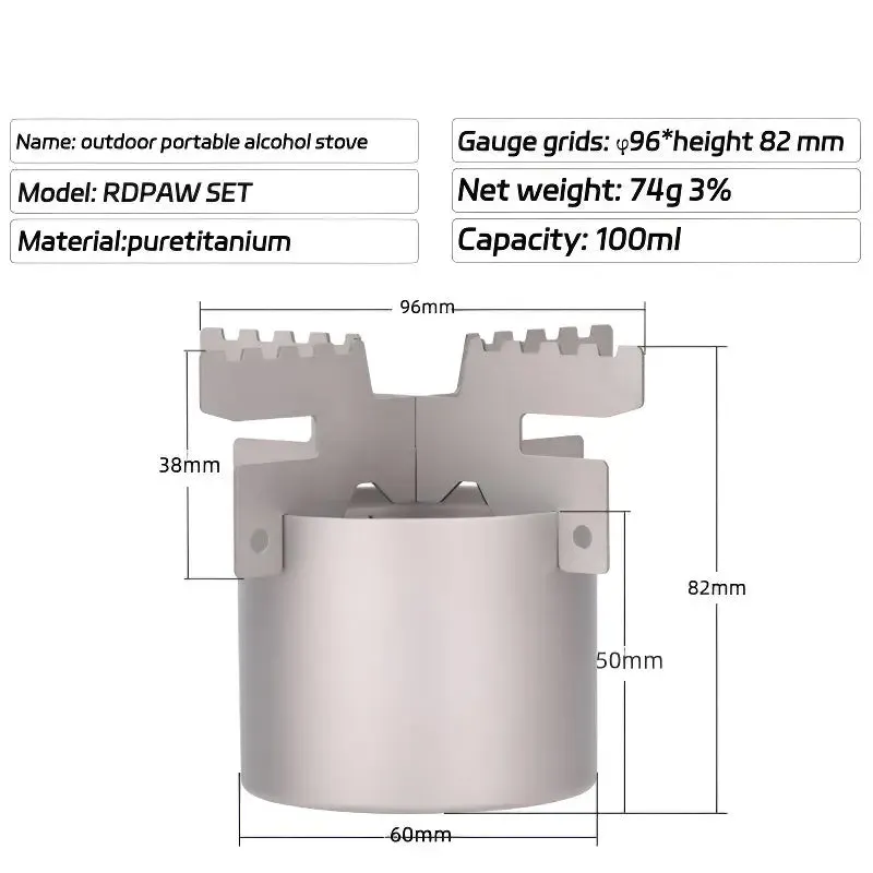 Lightweight Titanium Alcohol Stove