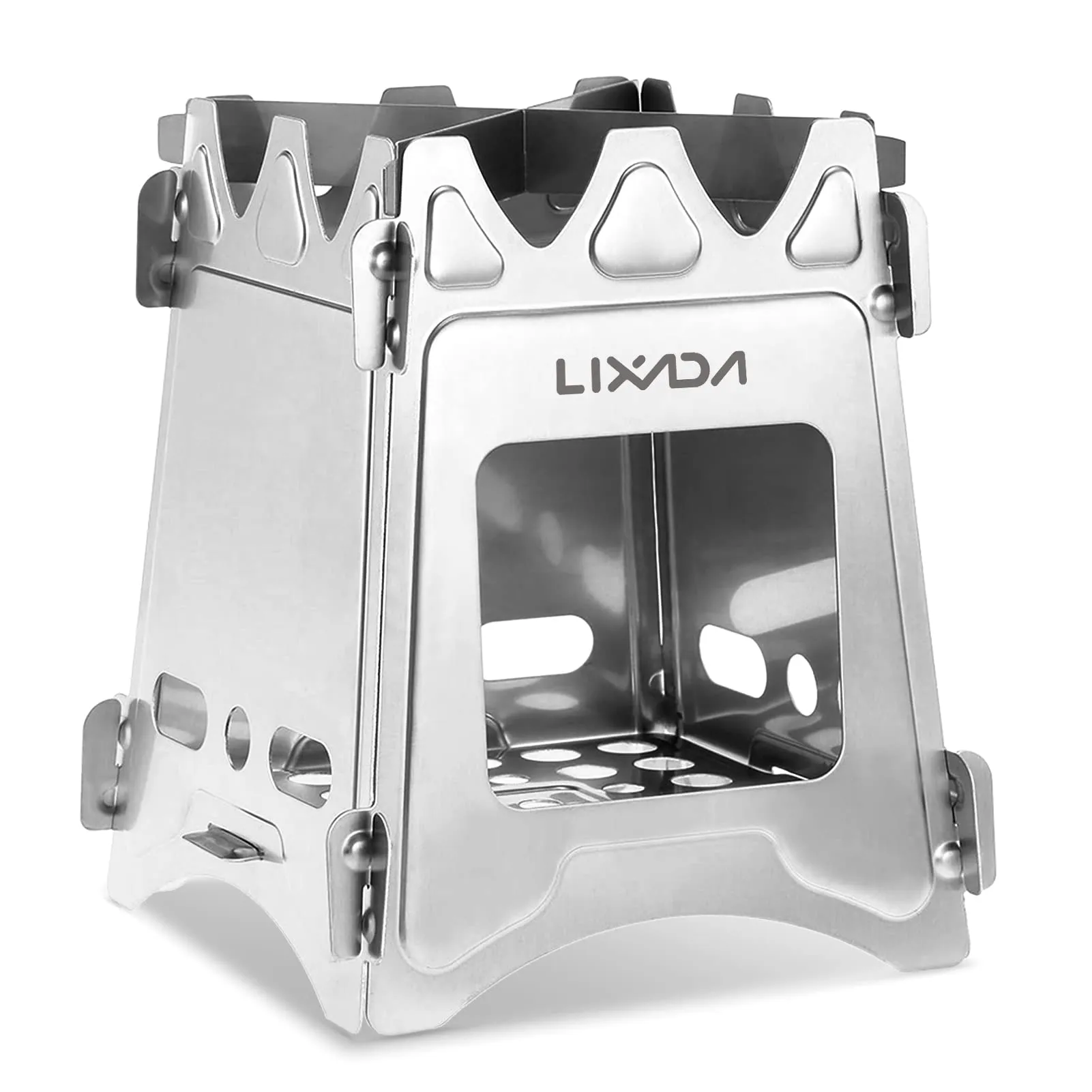 Lixada Camping Stove Wood Burning Stoves Portable Backpacking Stove Stainless Steel Alcohol Stove for Outdoor Camping Hiking Backpacking Picnic BBQ