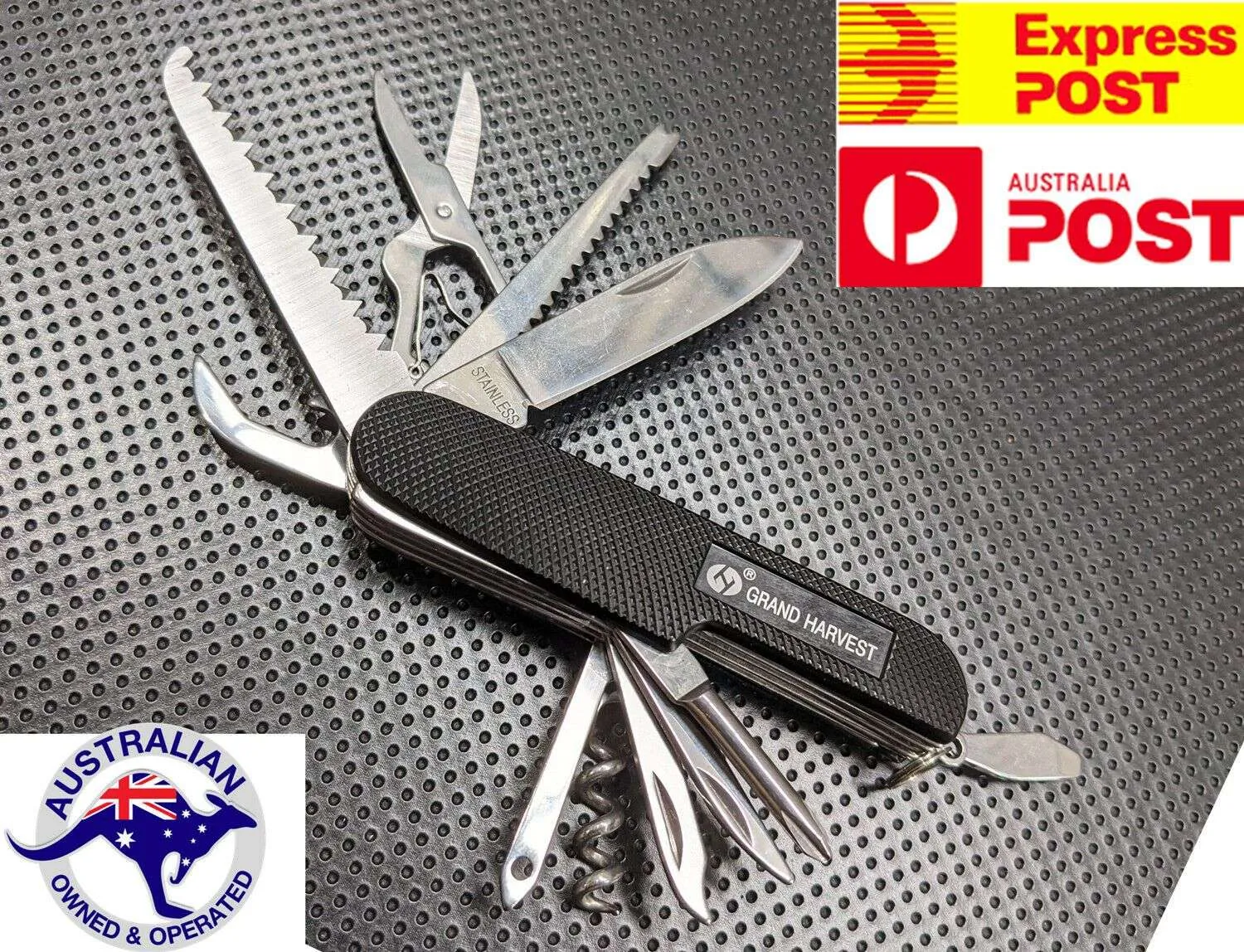 Multifunctional Outdoor Multi Tool 11 in 1 Knife Saw Scissors Stainless Steel AU
