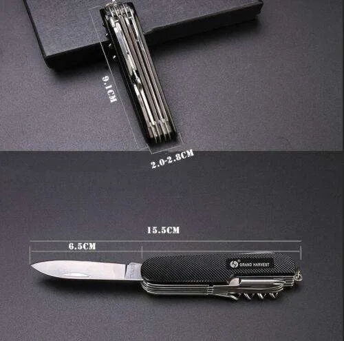 Multifunctional Outdoor Multi Tool 11 in 1 Knife Saw Scissors Stainless Steel AU