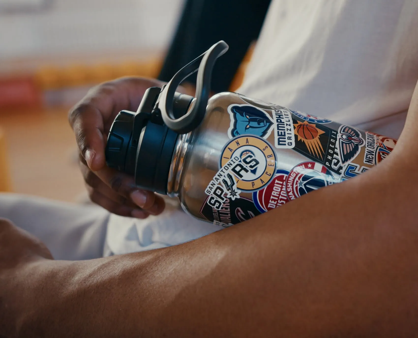 NBA 32oz All Team Sticker Print Bottle with Straw Lid