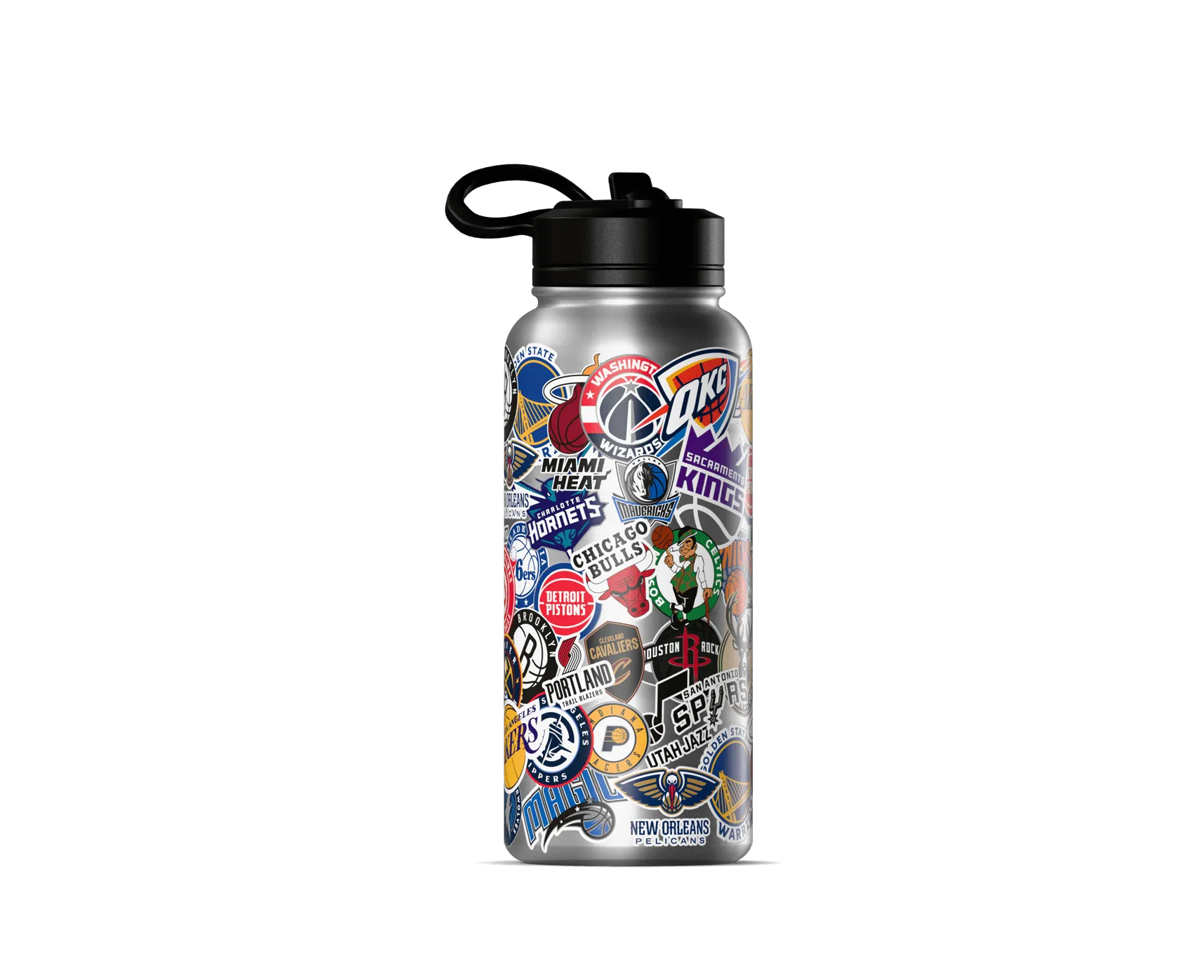 NBA 32oz All Team Sticker Print Bottle with Straw Lid