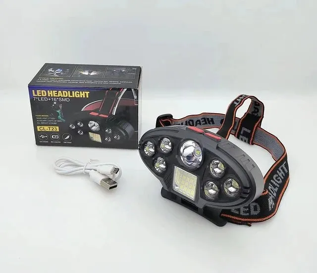 New Portable 4 Modes LED Headlamp 500 Lumen USB Rechargeable Head Lantern Outdoor Waterproof Camping Fishing Emergency Headlight