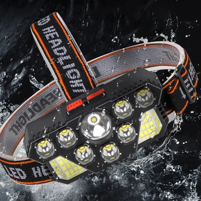 New Portable 4 Modes LED Headlamp 500 Lumen USB Rechargeable Head Lantern Outdoor Waterproof Camping Fishing Emergency Headlight