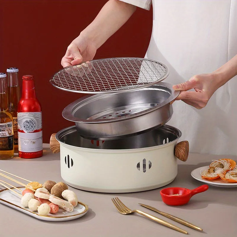 Portable Stainless Steel BBQ Grill for Indoor and Outdoor Use