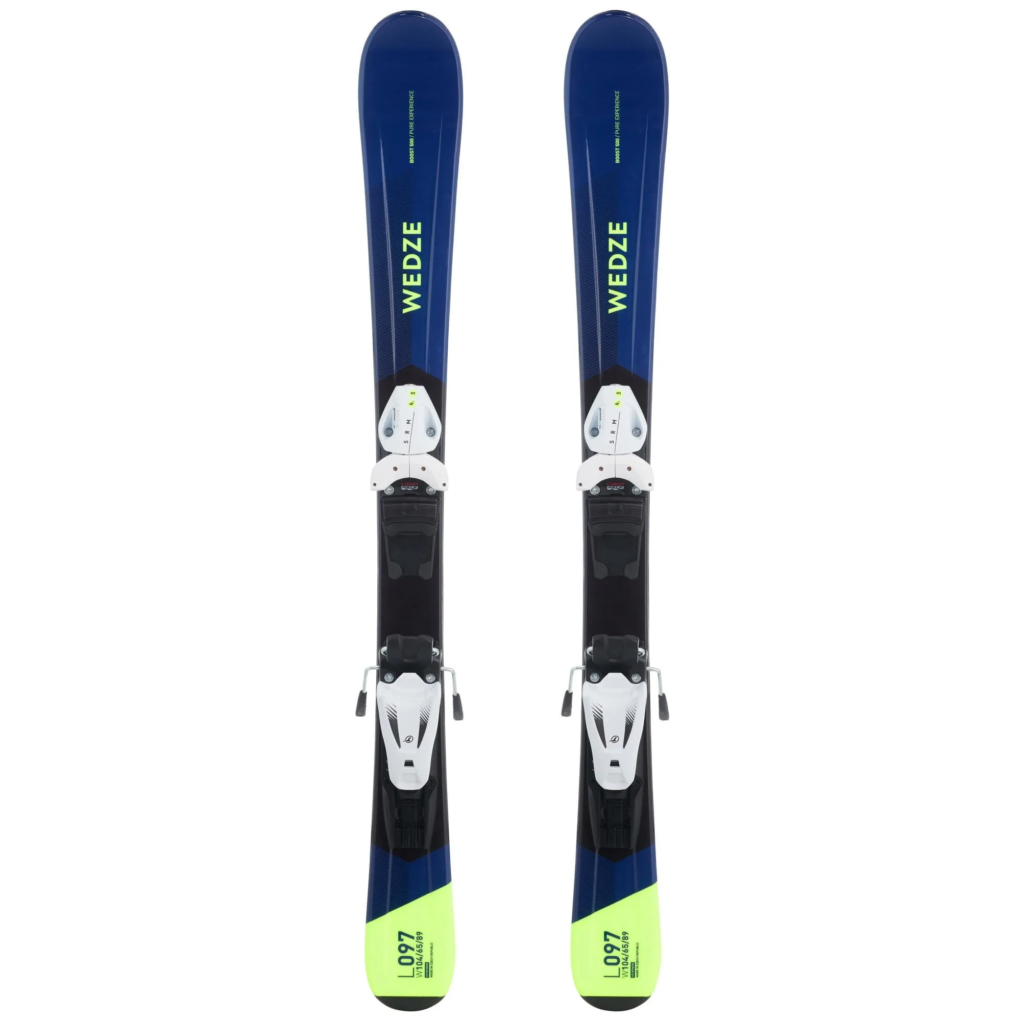 premium Wedze 500, Downhill Skis With Boost Bindings, Kids, Blue